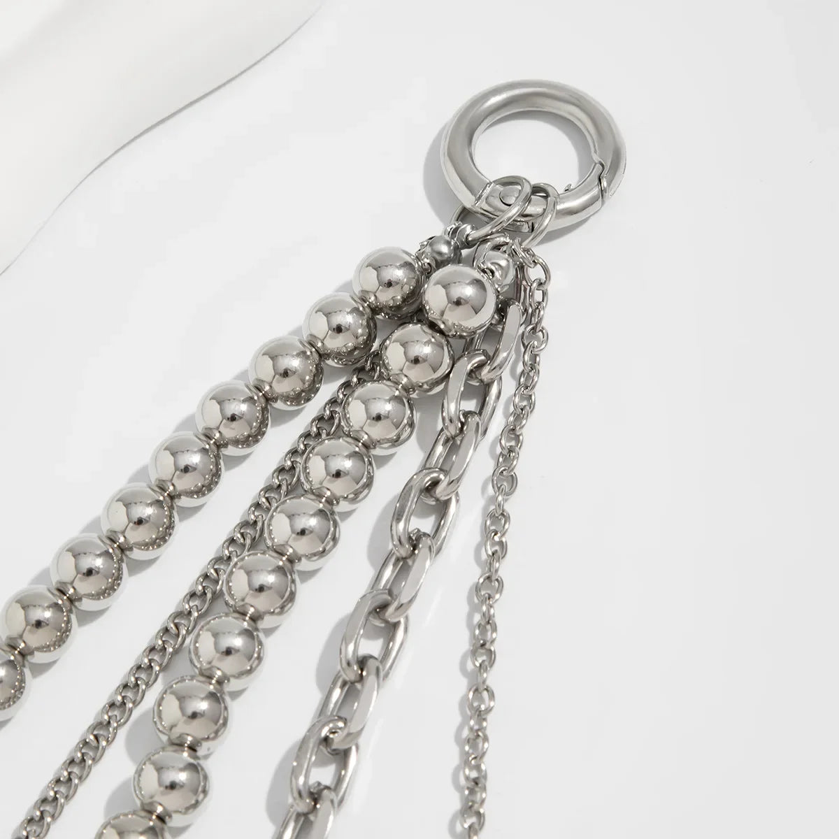 2025 New Pearl Beadeds Chain Keychain Ccb Peach Heart Bead Bag Chain Pendant Jewelry Accessories Daily Wear Keychain Gifts