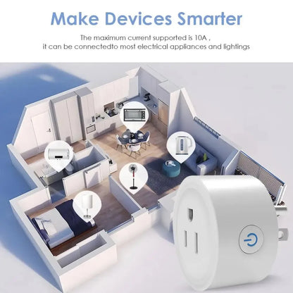 Smart WiFi Plug US Standard 10A Remote Control Works With Alexa And Google Home