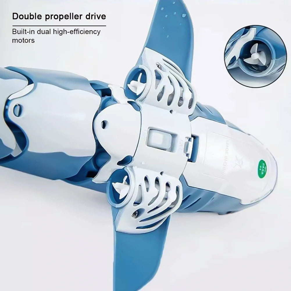 Smart RC Shark Whale Spray Water Toy - Electric Remote Control Boat Submarine Robot Fish Gift for Boys Children Birthday Easter