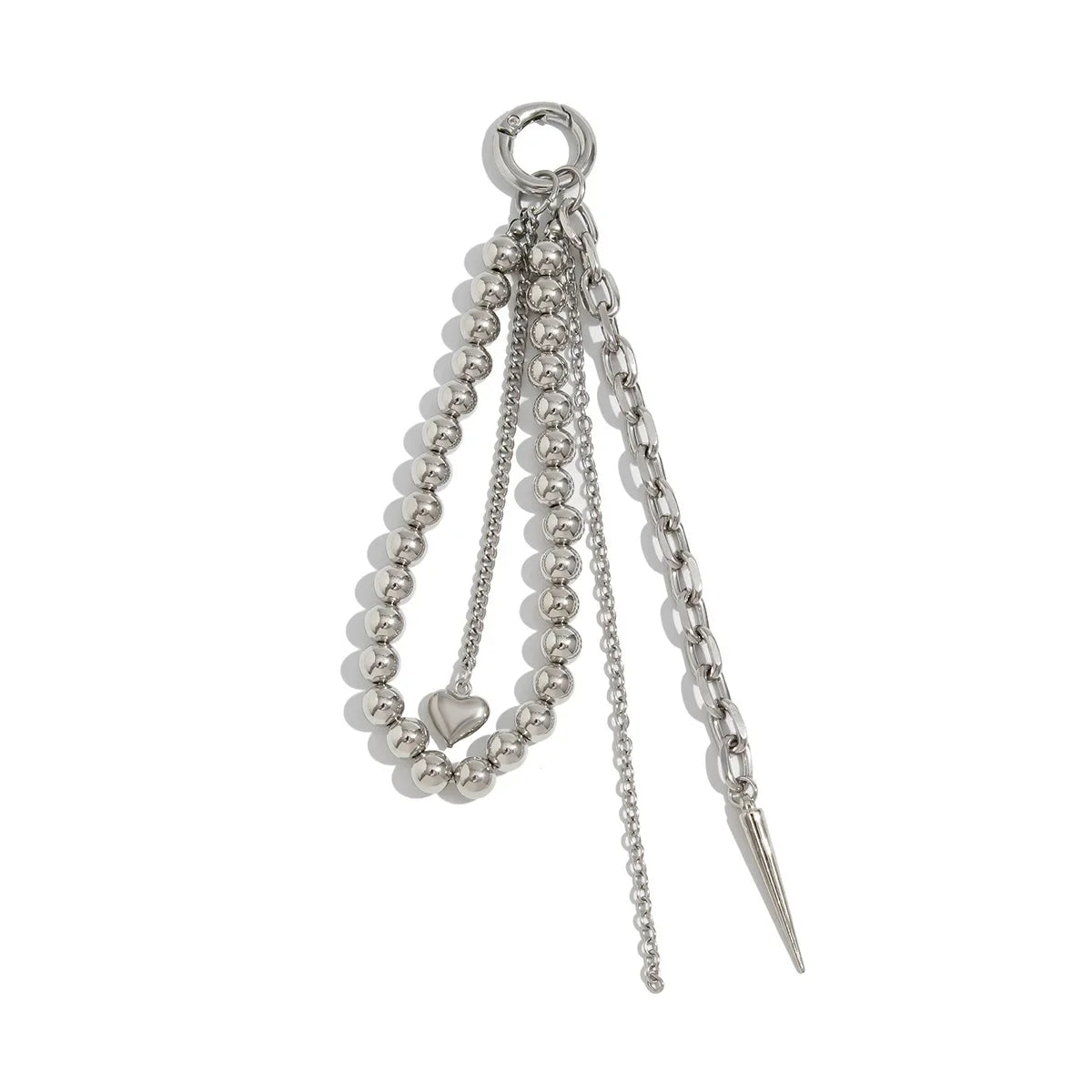 2025 New Pearl Beadeds Chain Keychain Ccb Peach Heart Bead Bag Chain Pendant Jewelry Accessories Daily Wear Keychain Gifts