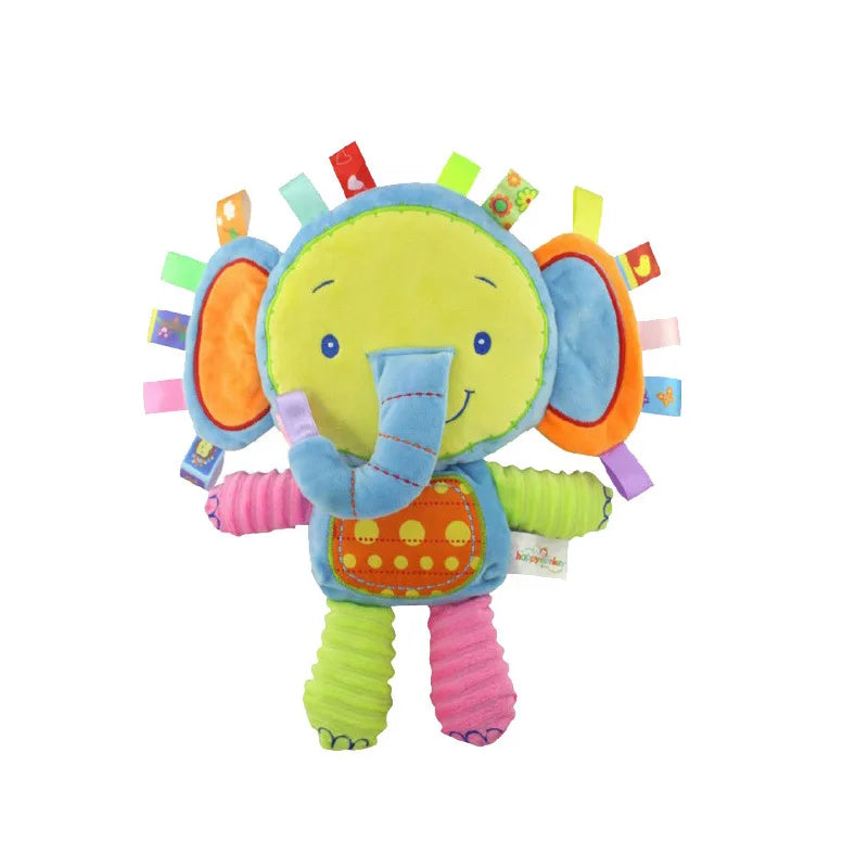 Elephant Plush Lovey With Bell And Rattle 33x20cm Soft Baby Toy