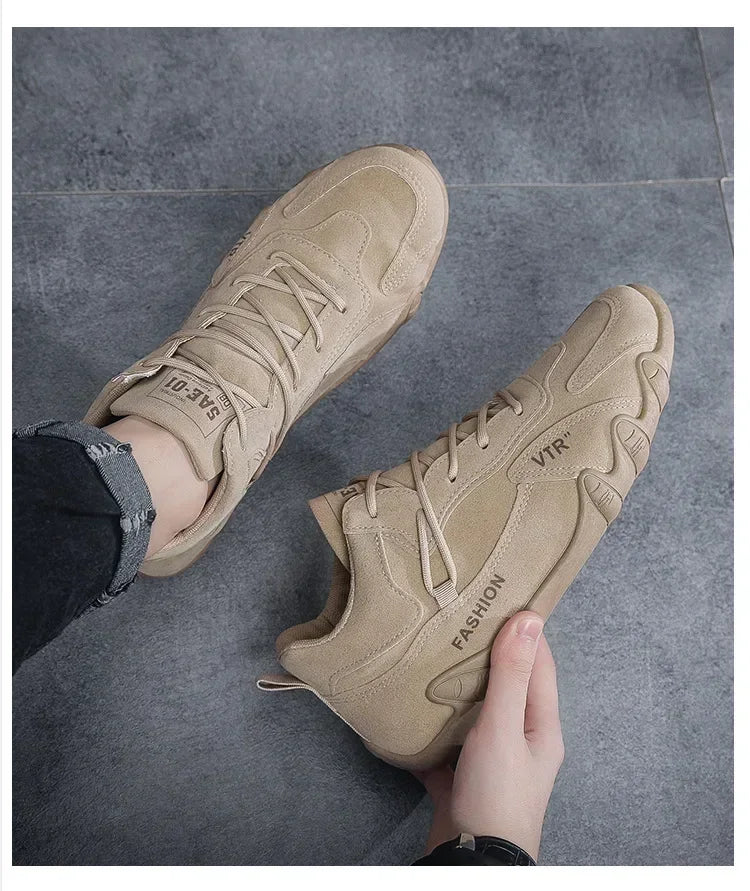 Mens Casual Shoes Breathable Non Slip Lace Up Outdoor Sneakers