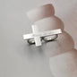 Custom Engraved Silver Two-Finger Ring – Stainless Steel Gift for Boyfriend