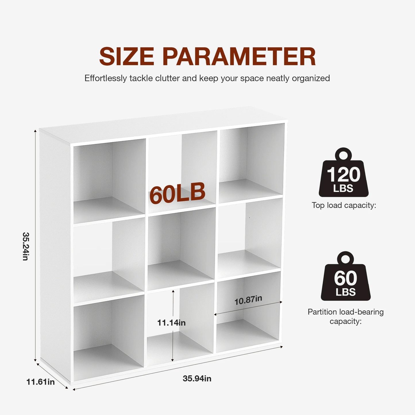 JHK 9 Cube Storage Organizer Wooden Shelf Bookcase Open Bookshelf for Living Room and Home Office Display Storage Bookcase