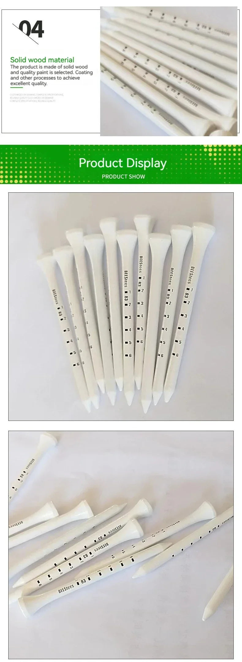 PGM 50pcs Durable Wooden Golf Seats Stabilizes Ball On The Course to Maintain a Perfect Tee Level and Improve Accuracy TE012