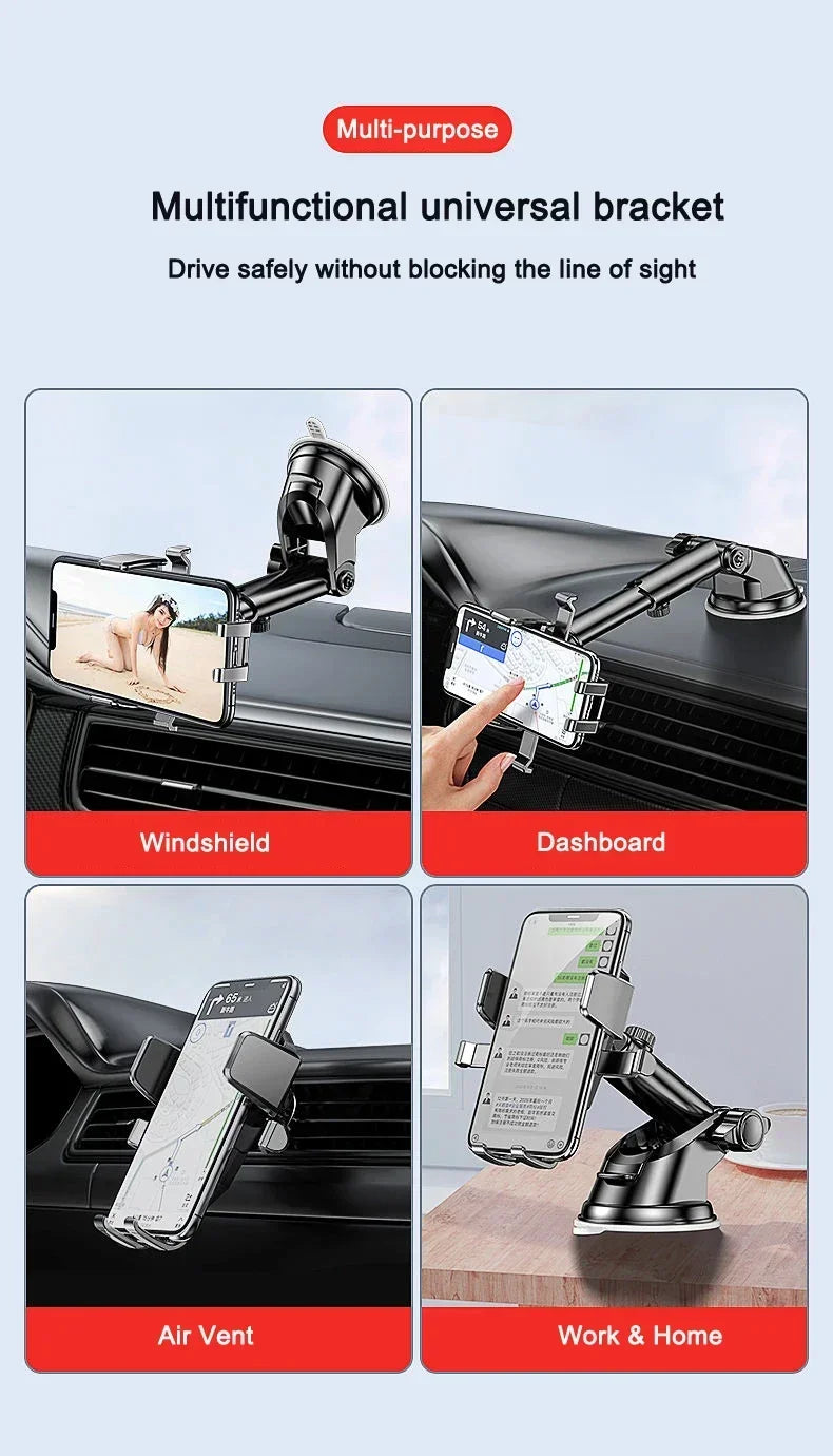 2025 NEW Universal Sucker Car Phone Holder 360° Windshield Car Dashboard Mobile Cell Support Bracket for iPhone Samsung Xiaomi
