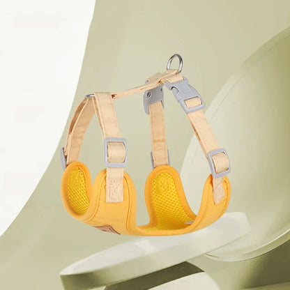 Breathable Padded Polyester Harness And Leash Set For Small Dogs And Cats