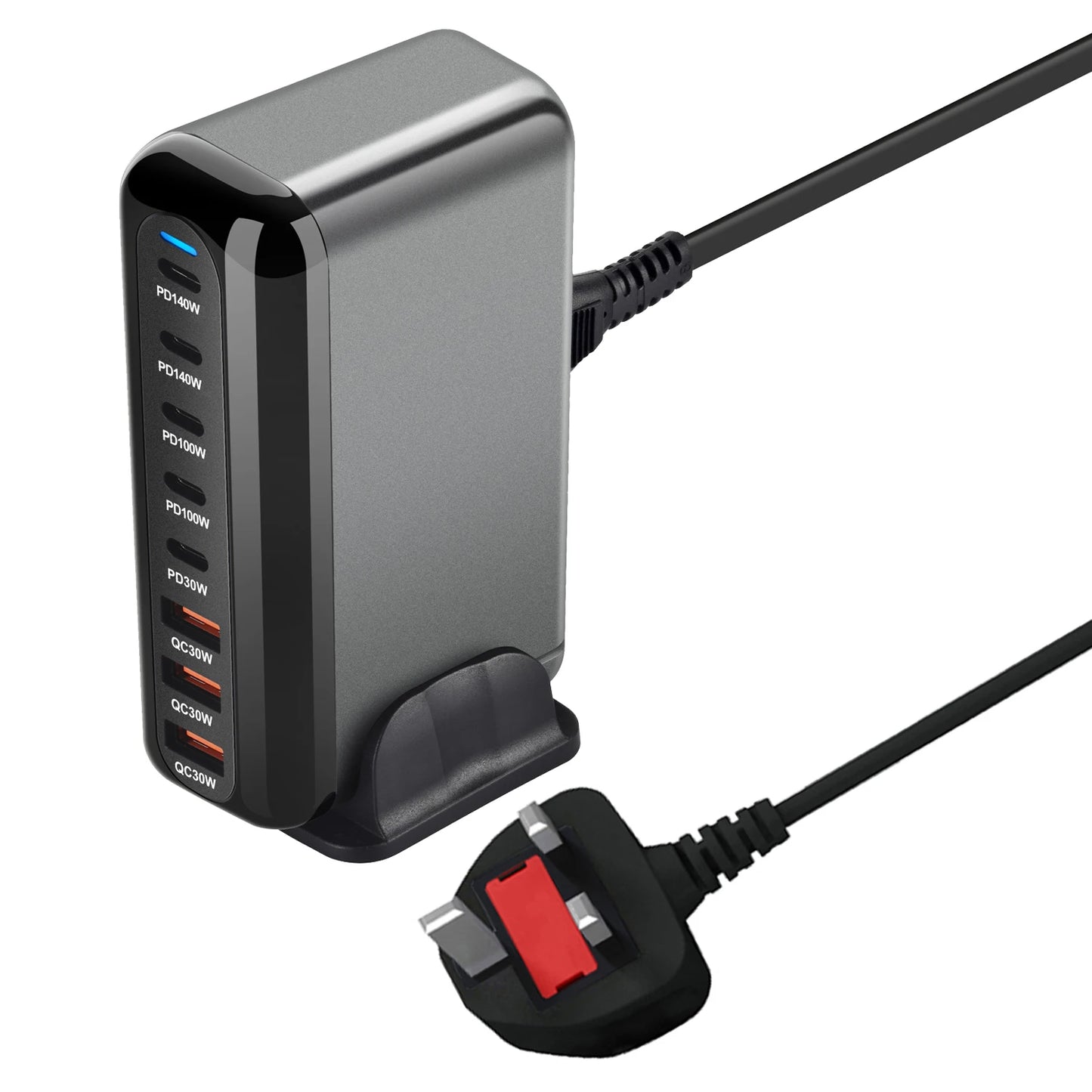 600W Gan Fast Charge 3.0 USB Type C Charger 8-Port 5C3A PD Mobile Tablet Fast Charger for Phone Convenient Carry