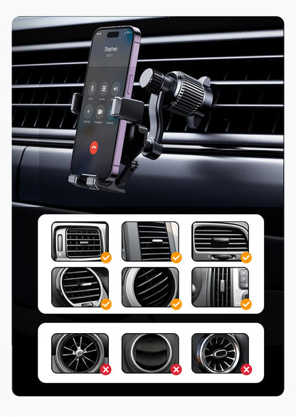Gravity Car Phone Holder Universal Air Vent Mount 360 Degree Rotation