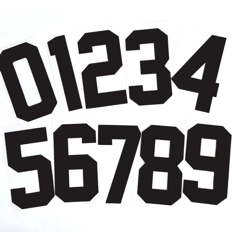 20*11CM/ Big Number Letter Patches Clothes Sticker,0~9 White,Black Digital Number Jersey Badges Heat Transfer Iron on Patches