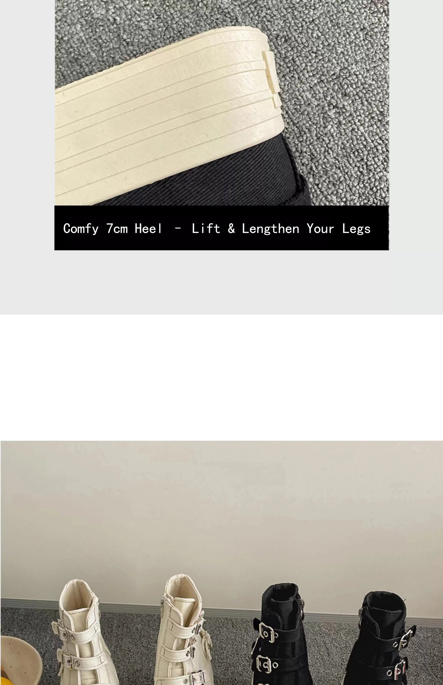 CHABELLA Women's High Top Canvas Shoe Design Buckle Strap Zip Simplicity Female Shoes 2025  High Street Grace Waling Shoes