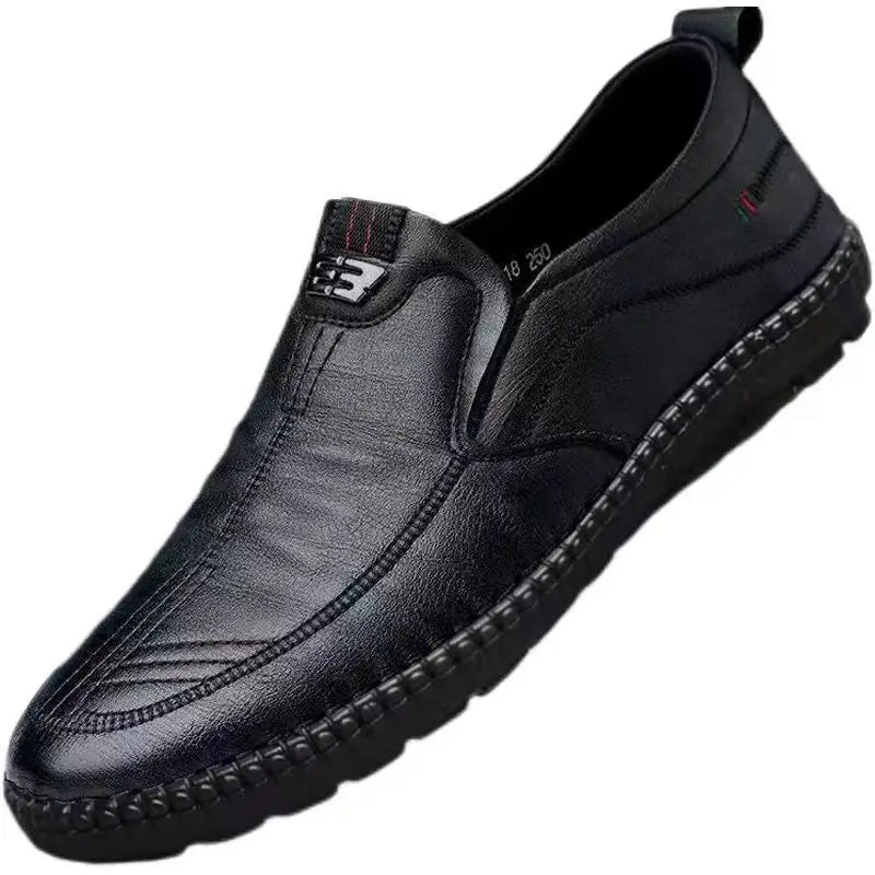 Men PU Leather Loafers Slip-On Non-Slip Breathable Casual Shoes