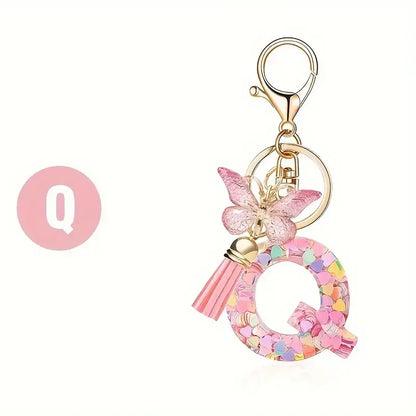 Alphabet Letter Keychain Universal Unisex Car Key Ring Gift
