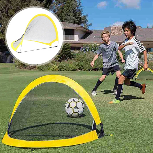 Folding Training Goal Net Kids Portable Indoor Outdoor Football Plaything Practice With Inflatable Soccer and Pump Kits