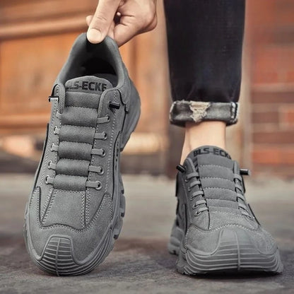 Mens Work Shoes Breathable Slip On Anti Slip Wear Resistant Artificial Leather