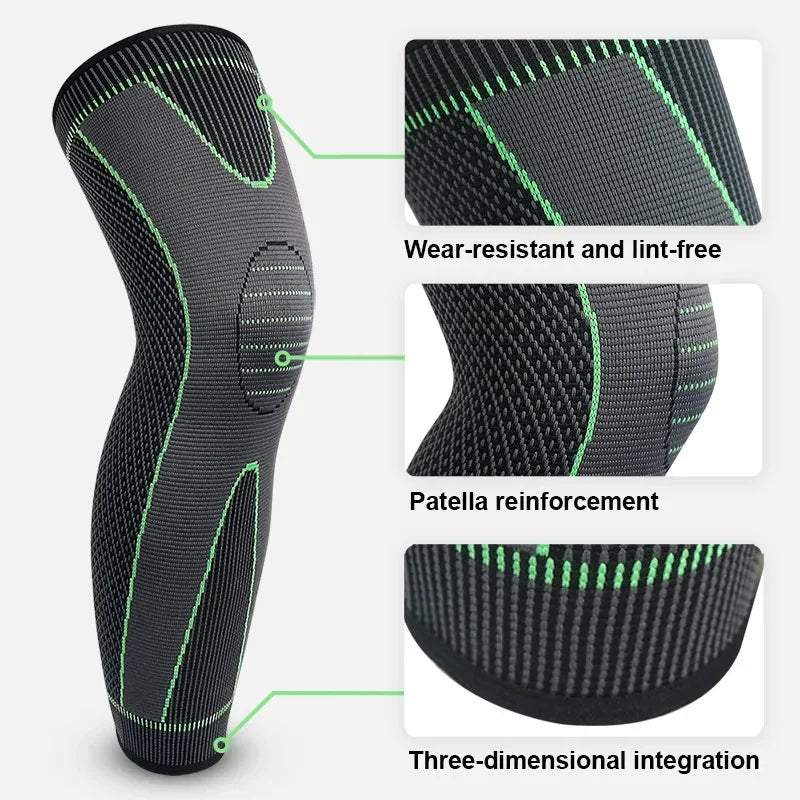 1/2 Pcs Compression Knee Pads Support Lengthen Stripe Sport Sleeve Arthritis Joint Pain Protector Elastic Kneepad Brace