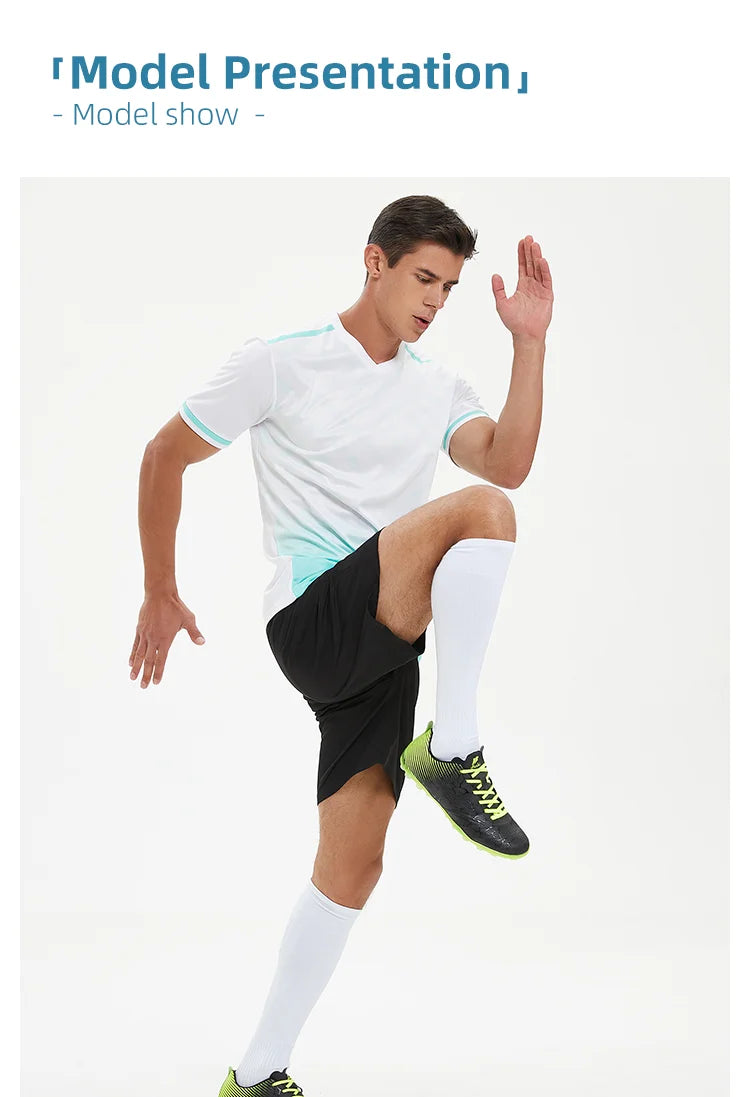 MAN Football Jerseys Team Training Customize Professional Women Soccer Uniform Adult Kids Futsal Quick-Drying Sportswear Outfit