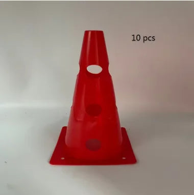 10 pcs 32CM Perforated Sign Barrels Obstacles Road Cones Barricades Soccer Basketball Training Equipment