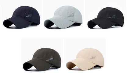 Quick Dry Baseball Cap, Polyester, Adjustable, Outdoor Mesh Hat