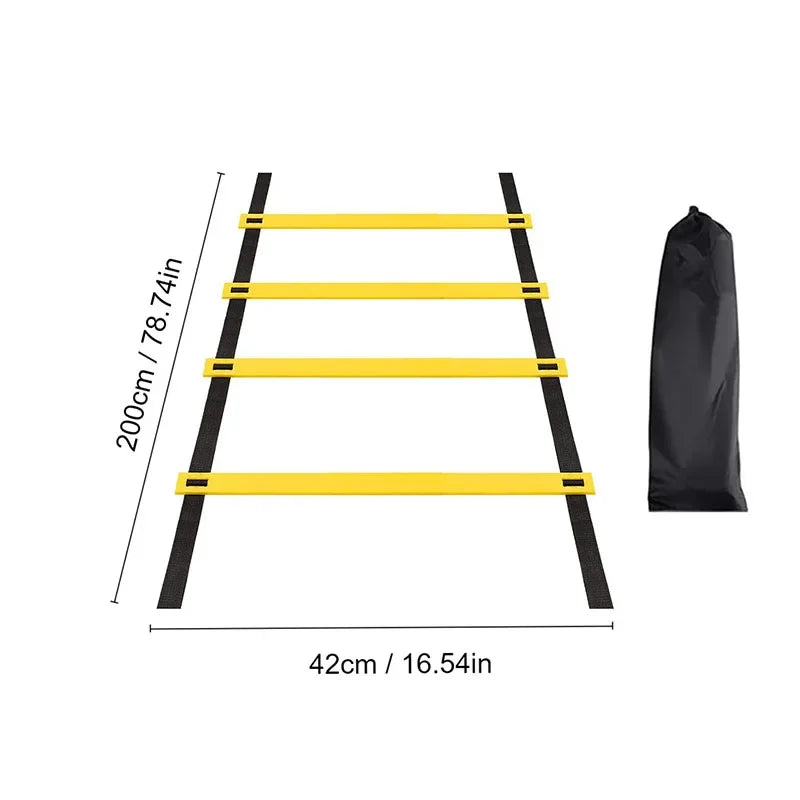 Professional Agile Ladder-Heavy duty Nylon Training Ladder with Anti slip Rod,Foldable,Easy to Carry,Suitable for Sport Training