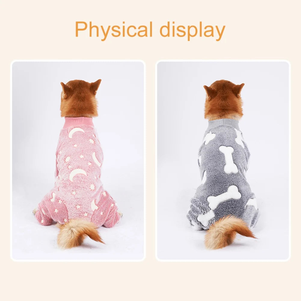 Winter Pet Dog Jumpsuit Clothes Warm Fleece Puppy Dog Pajamas Pet Overalls Costumes For Small Medium Large Dogs French Bulldog