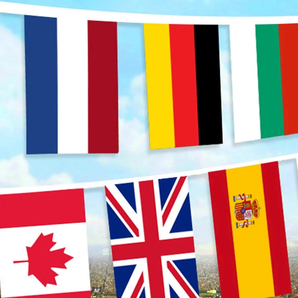 World Flags International Flags 100 Countries Hanging String Flags National Bunting Pennant Banner for Sports School Club