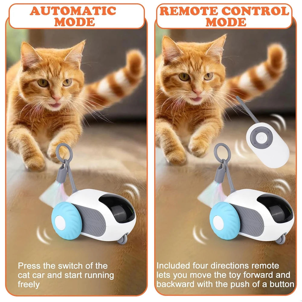 Smart Automatic Moving Toy Car for Cats & Dogs with Remote Control