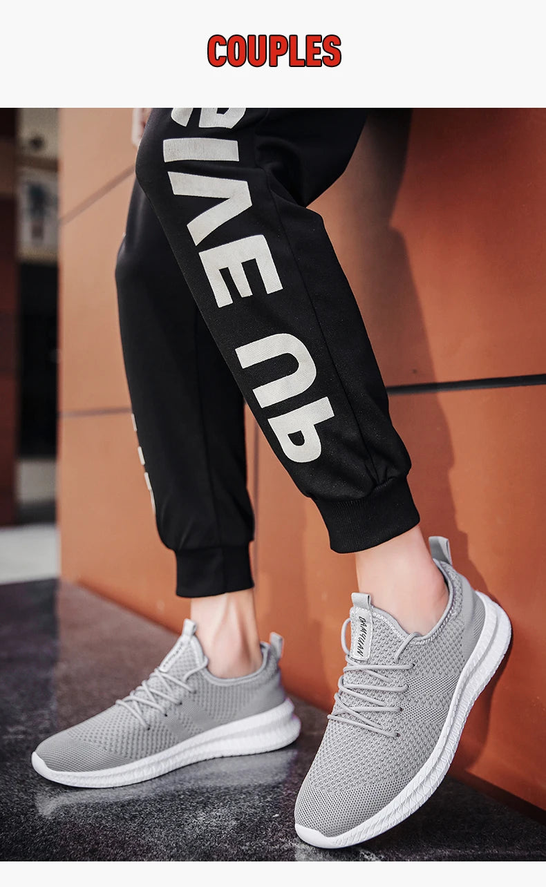 Unisex Breathable Running Shoes Lace Up Lightweight Casual Gym