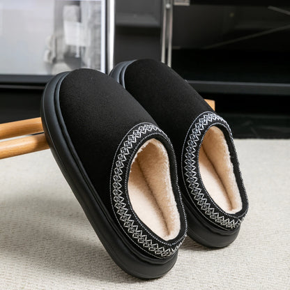 Men's Plush Slippers Indoor House Shoes With EVA Sole And Flannel Lining