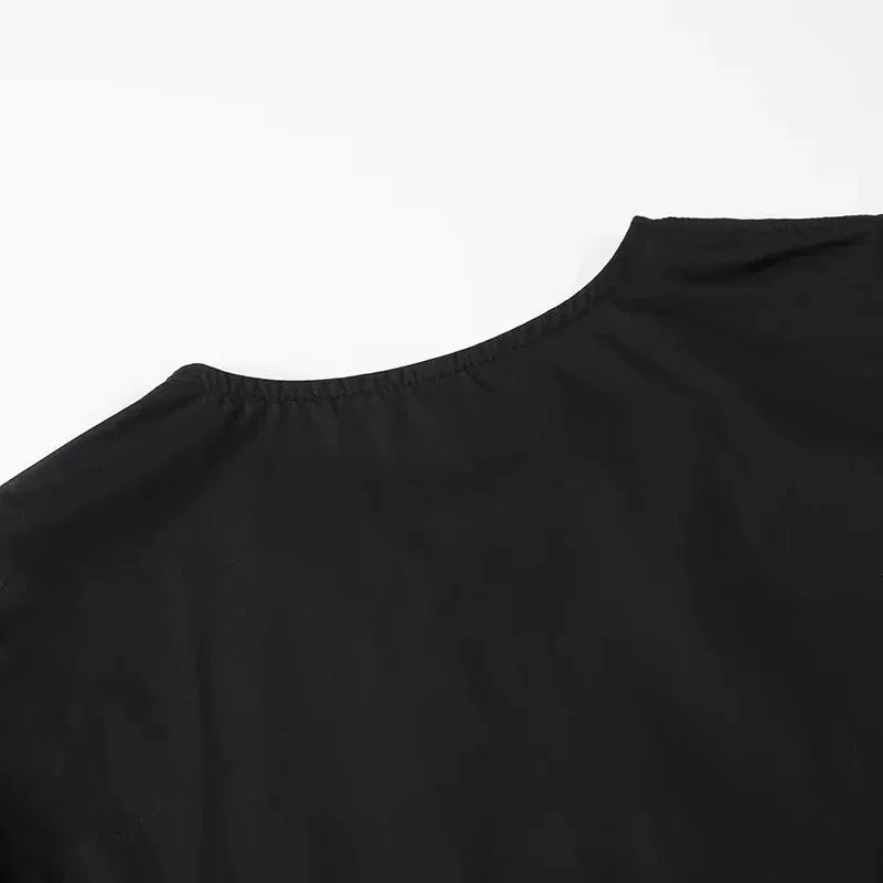 MUJER Leopard Print Crop Top Women Puff Sleeve Ruffle Blouses Woman 2025 Summer Shirts and Blouses for Women Ruched Ladies Tops