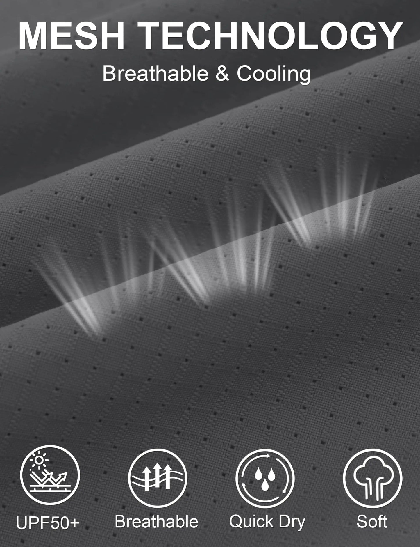 TACVASEN UPF 50+ Sun Protection Fishing Shirts Men's Quick Dry Long Sleeve Shirts Mesh Breathable Hiking Work Cargo Shirts