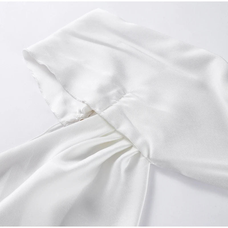 Sexy Satin Ribbon Party Dress Women Elegant Halter Backless Off Shoulder Sleeveless Female Dresses 2024 Summer Solid Robe Gown