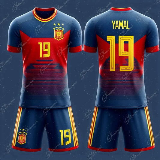 Yamal children's quick drying sports kit, Spain team jersey number 29, boys' sports kit, new product for 2025