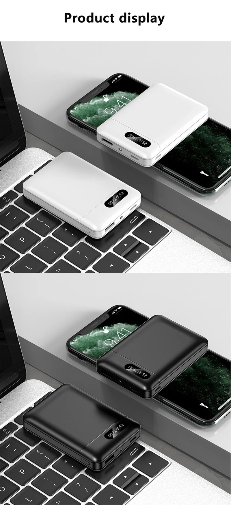 VIVO 30000mAh Power Bank 5V/2.1A Large Capacity Portable External Battery LED Digital Display Outdoor Power For IPhone Android