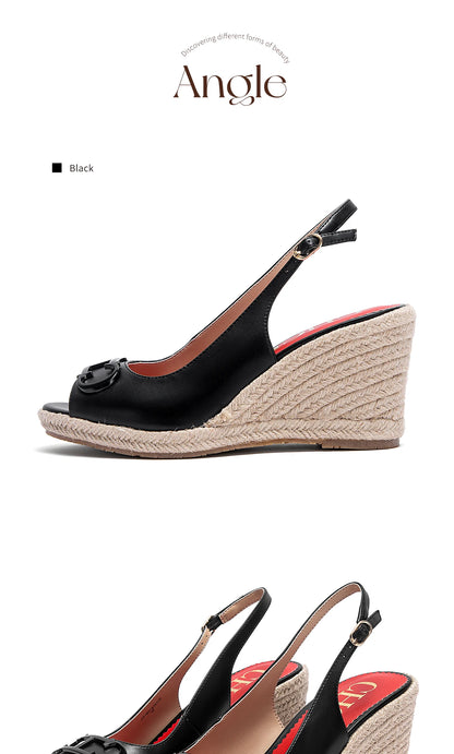 Women's Wedge Sandals Fish Mouth Open Toe Platform High Heel 8.5cm Summer Formal