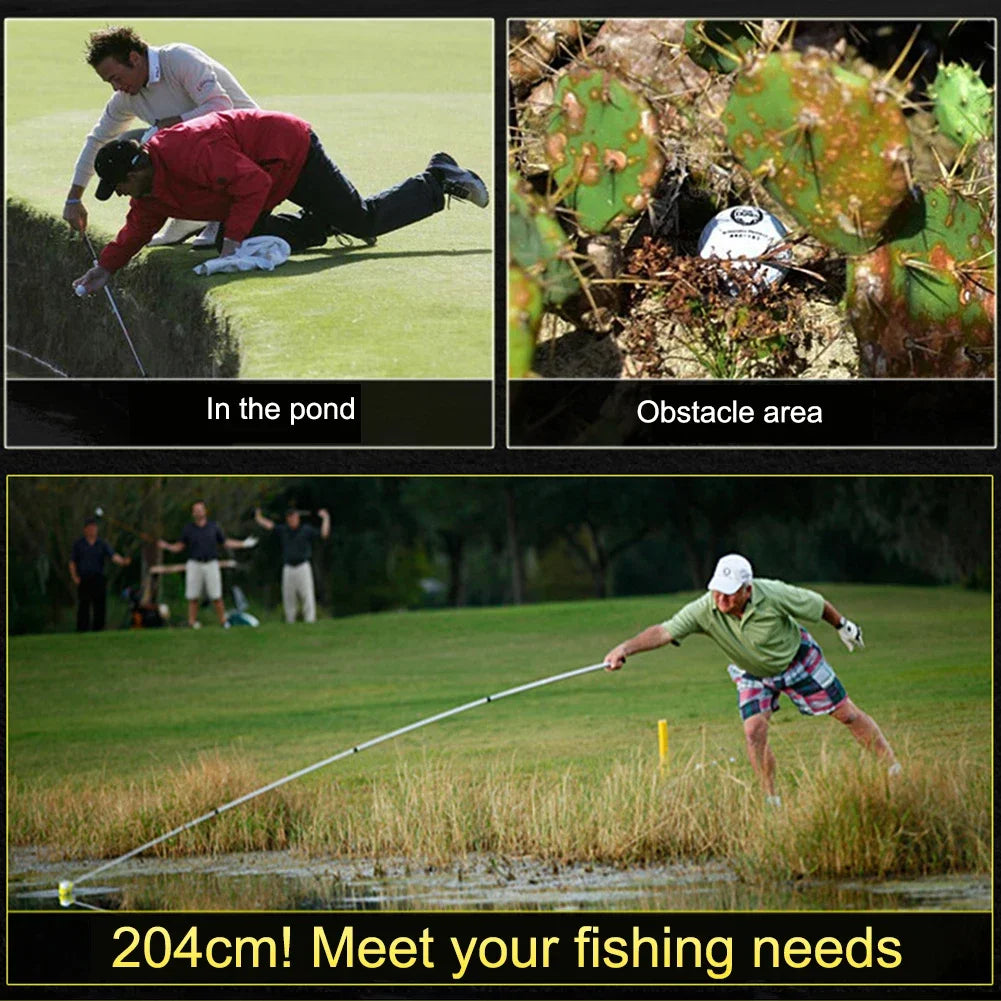 Golf ball retriever 8 section stainless steel telescopic golf ball pickup