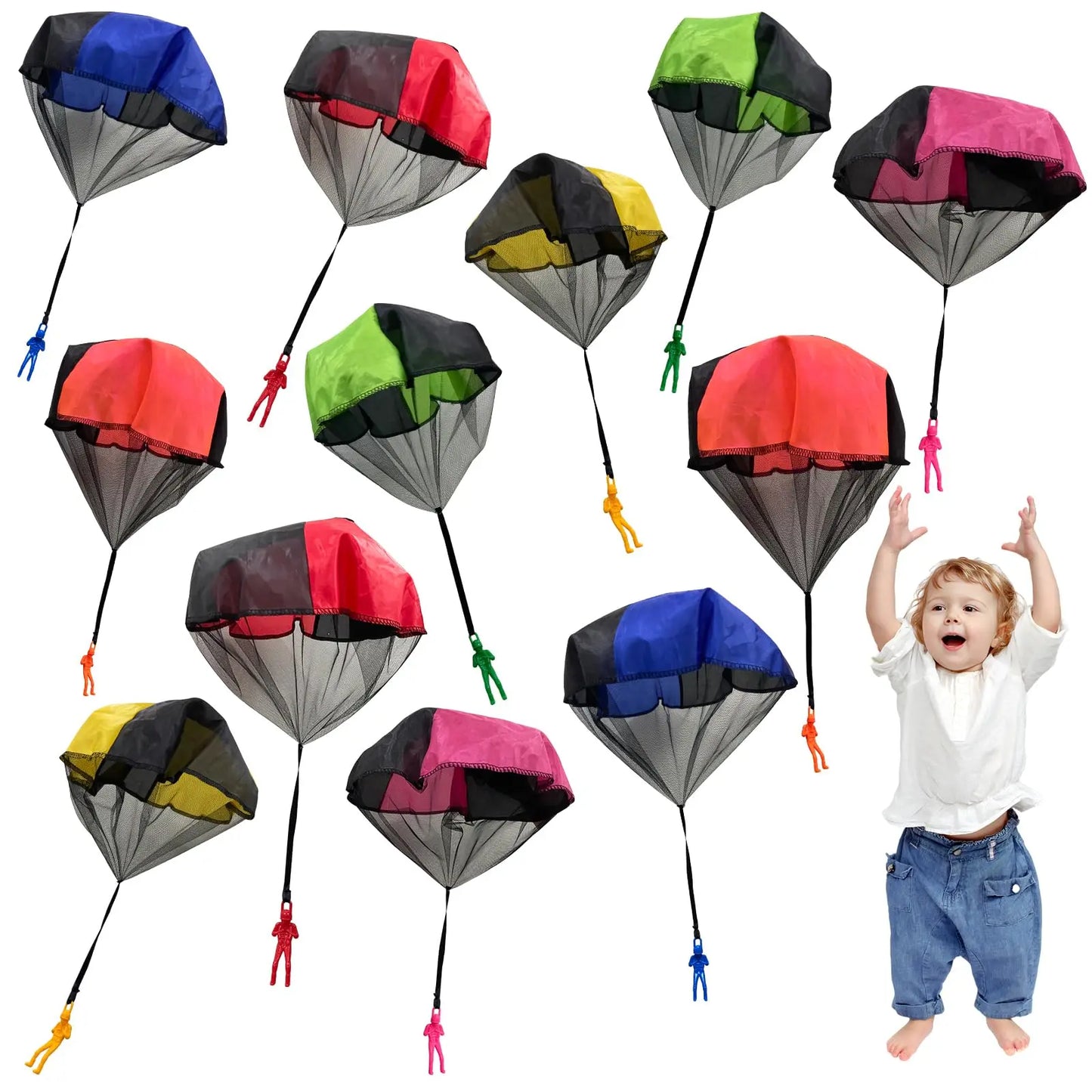 6/12PCS Parachute Toy Tangle Free Outdoor Flying Parachute Hand Throw Flying Toys for Spring Children's Day Kids Party Favors