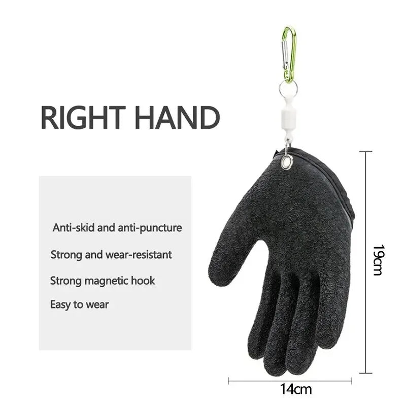 1Pc Left Or Right Professional Catch Fish Latex Hunting Gloves Fishing Glove Antiskid Protect Hand Puncture Scrapes Fisherman