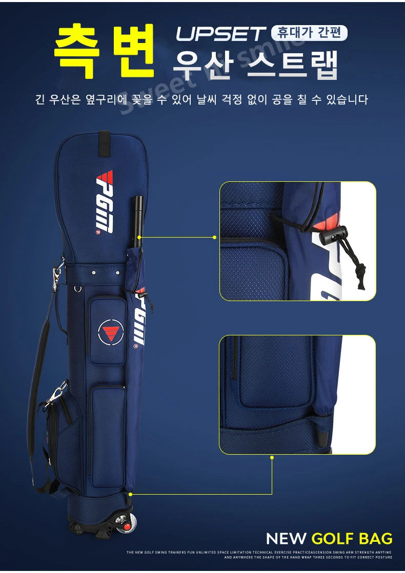 PGM Golf Bag with Wheels Ultra-light Sport Standard Golf Bags Large Capacity Golf Aviation Ball Storage Multifunctional QB069