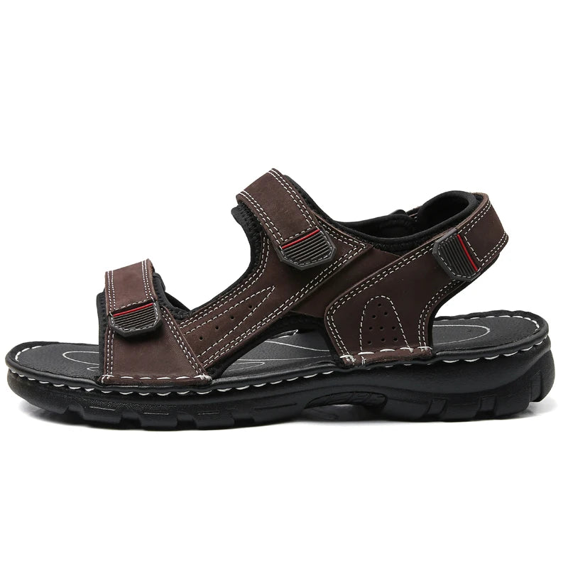 Leather Outdoor Men Sandals Casual Beach Sandals 38-48