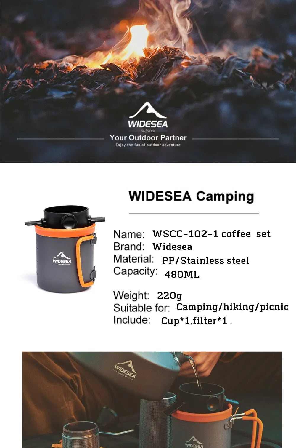 Camping Stainless Steel Foldable Cookware Set For Outdoor Use