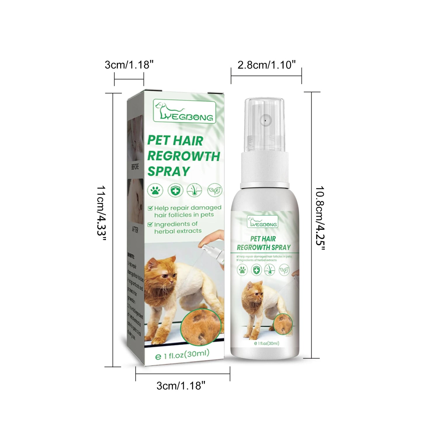Pet Skin Care Spray Hair Regrowth Itch Relief Mite Removal Deodorization Soothing Anti Flea Lice Insect Killer Pet Moss Spray