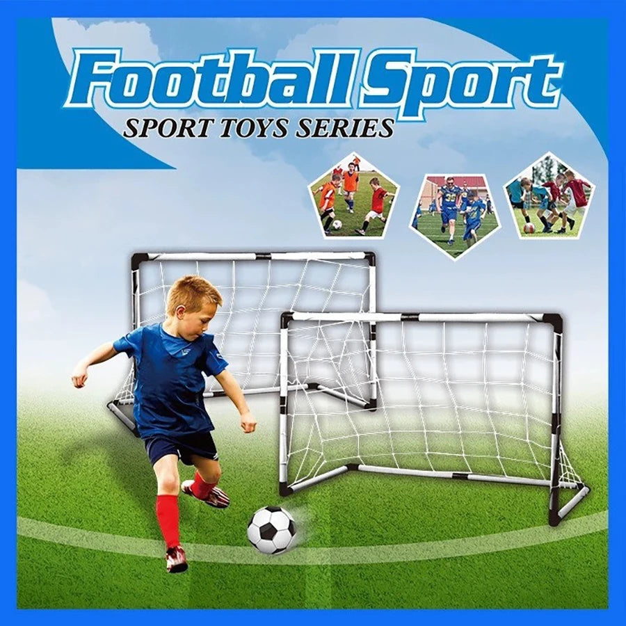 Football Goal Sports Toy Foldable Children's Football Gate with Pump & Ball Portable Soccer Goal for Outdoor Football Training