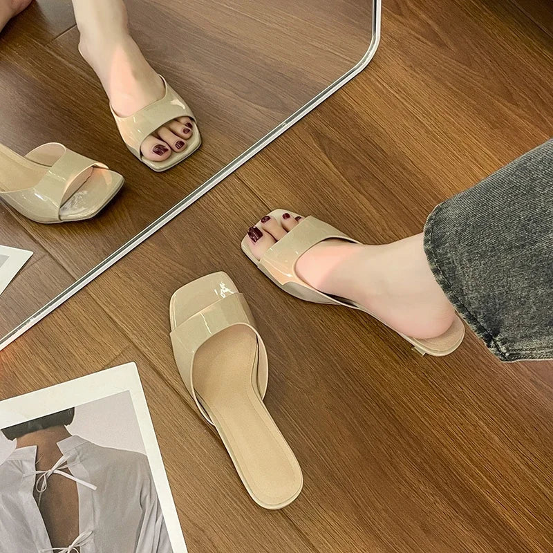 Women High Heel Sandals Summer New Fashion Square Toe Open Toe Women Elegant Casual Comfortable Black High Heel Sandals