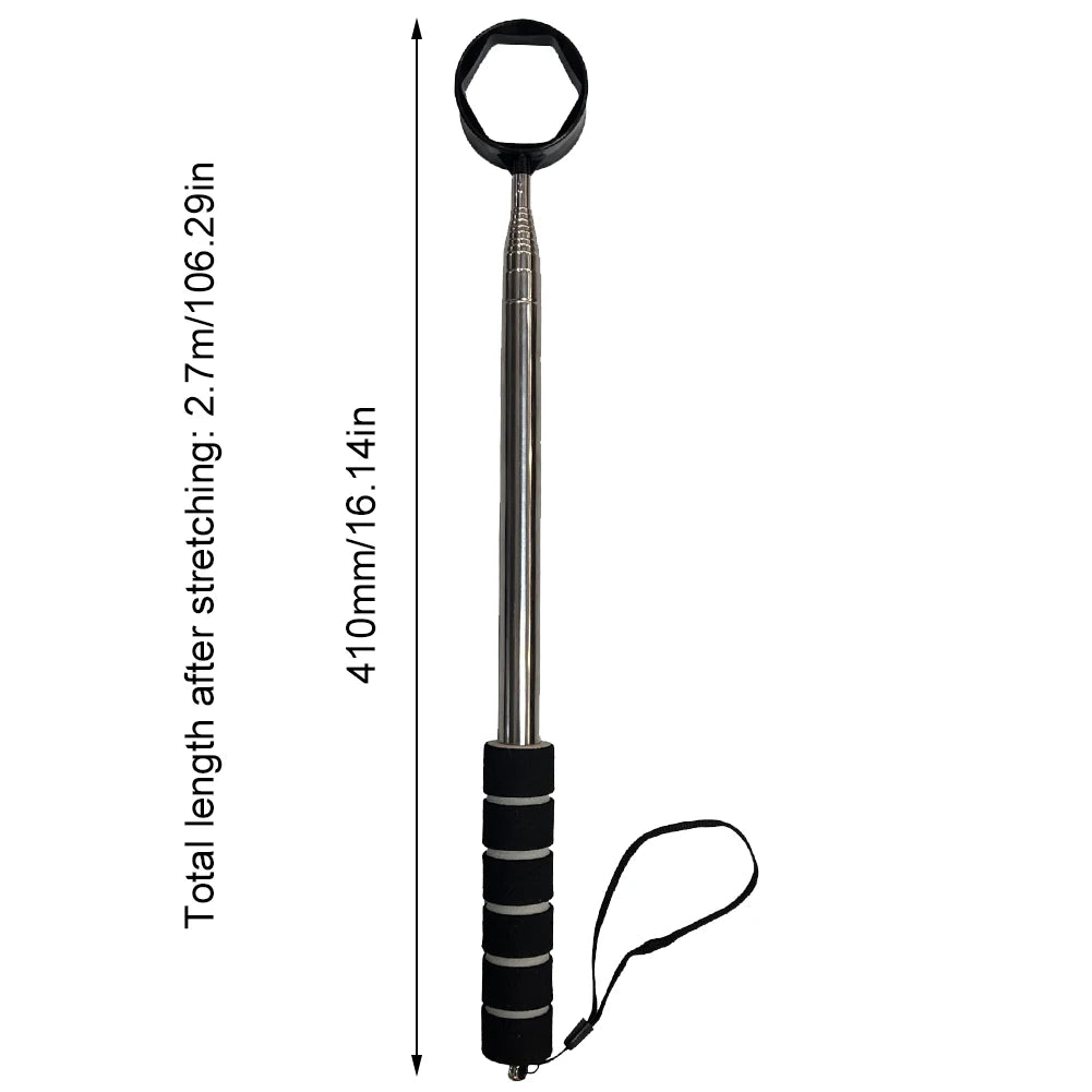 8.86 FT Stainless Ball Retriever Tool Telescopic Golf Ball Retriever Claw Sucker Tool Extendable Golf Ball Retriever for Golfer
