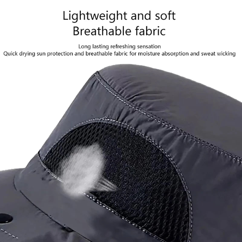 Summer Sun Hats UV Protection Outdoor Hunting Fishing Cap For Men Women Hiking Camping Visor Bucket Hat Neck Flap Fisherman Hat