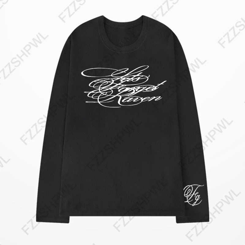 Hip Hop Punk Grunge Men Women Long Sleeve T-Shirt Casual Slim Chic Gothic Letter Print O-Neck Top Y2K Harajuku Unisex Streetwear