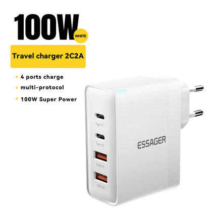 100W USB Type-C Charger PD QC4.0/3.0 Fast Charging