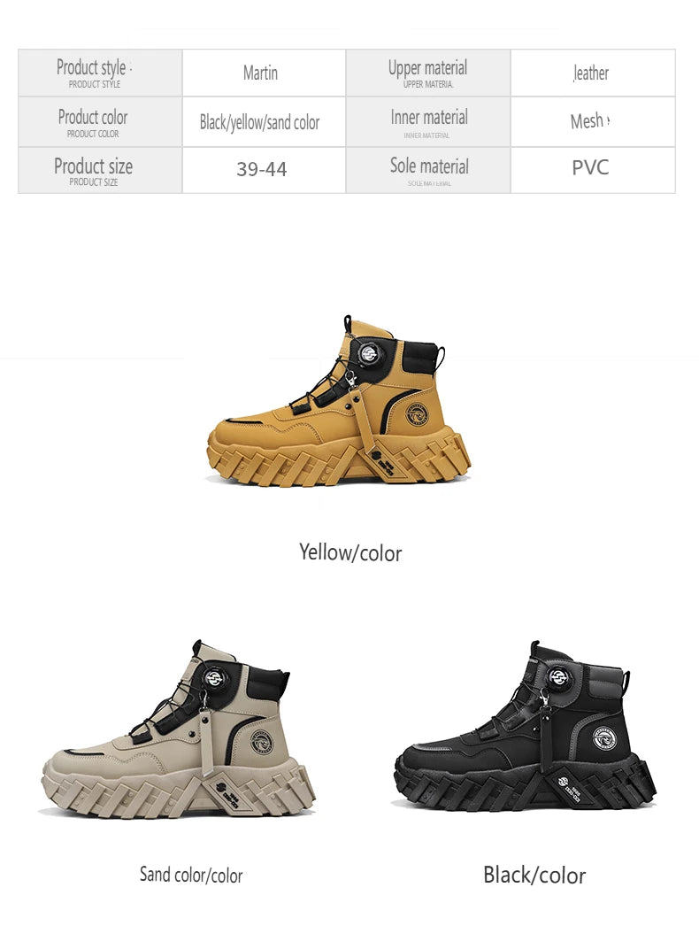 Leather High-Top Outdoor Boots For Men Ankle Hiking