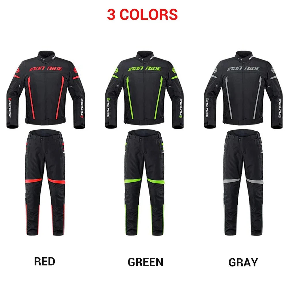 Motorcycle Jacket Waterproof Motorcross Jacket Pants Moto Jacket Windproof Riding Motorbike Clothes With Protective Gear M-3XL